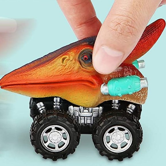3 Dinosaur Head Pull Back cars - Picture 4 of 6
